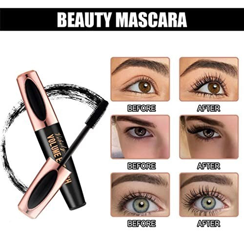 3 Pack Waterproof 4D Silk Fiber Lash Mascara - Voluminous & Lengthening