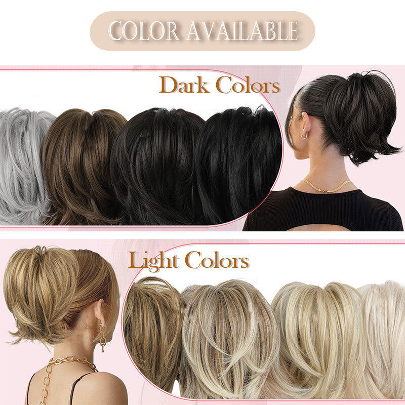 Short Claw Clip-In Ponytail Extension - Curly & Bendable 12 Inch Hair Accessory