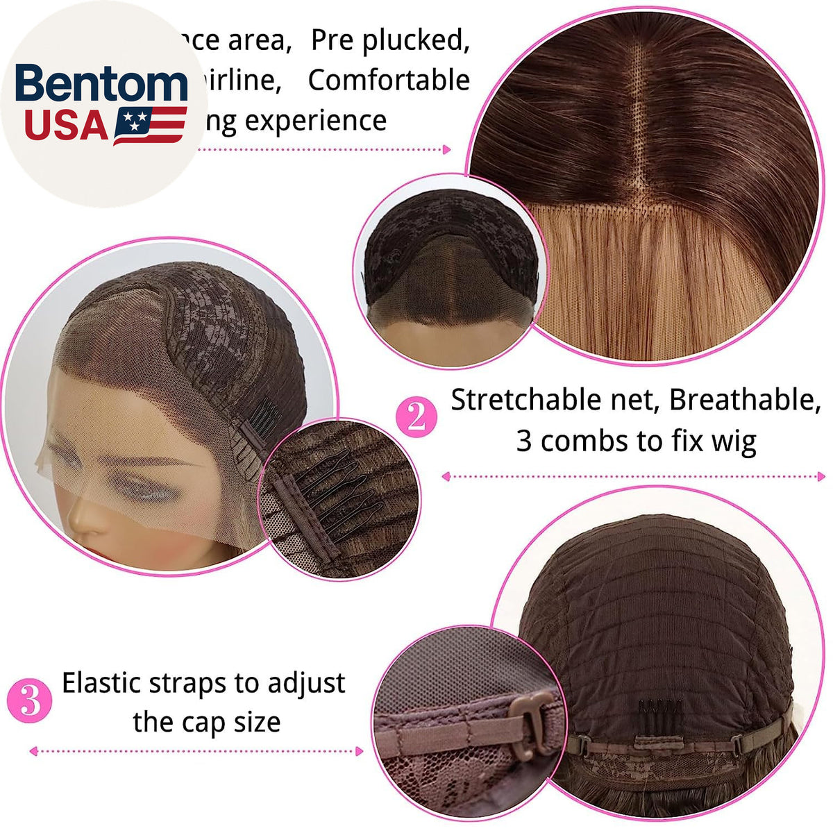 Ash Blonde Lace Front Wig Long Straight Ombre Brown Synthetic Hair