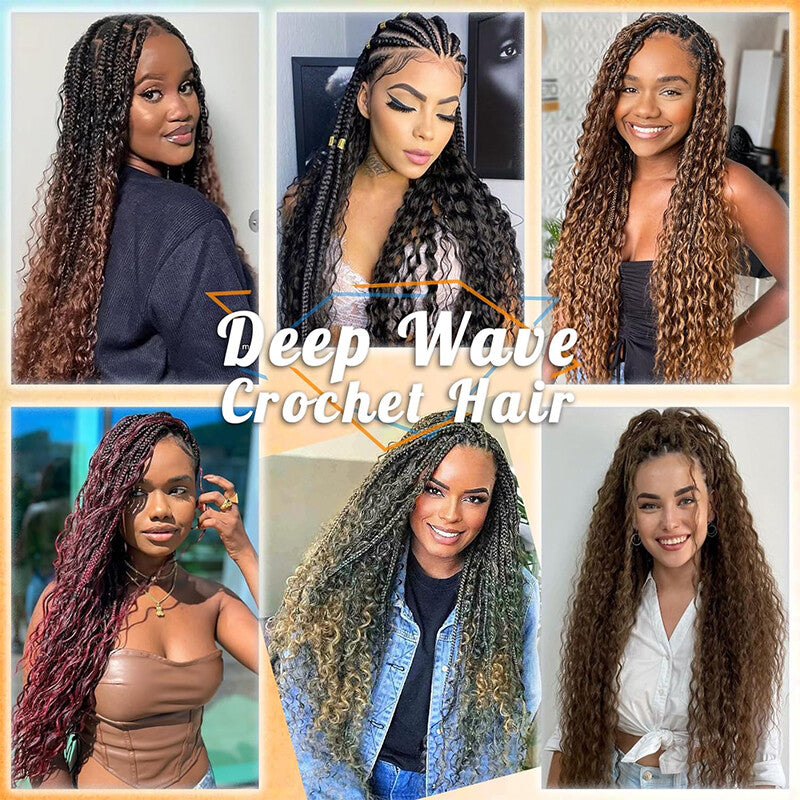 Water Wave Crochet Hair Extensions Afro Curly Braiding Hair Synthetic Braid