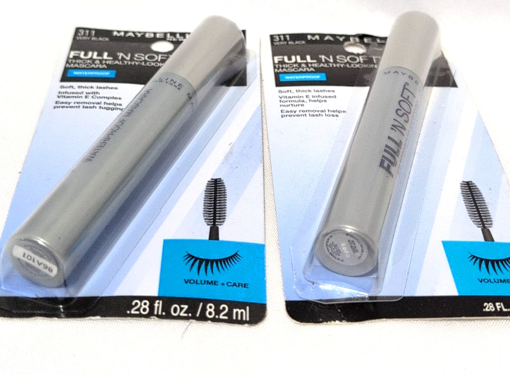 Maybelline Full 'N Soft Waterproof Mascara 311 Very Black, 2 Pack 0.28 oz