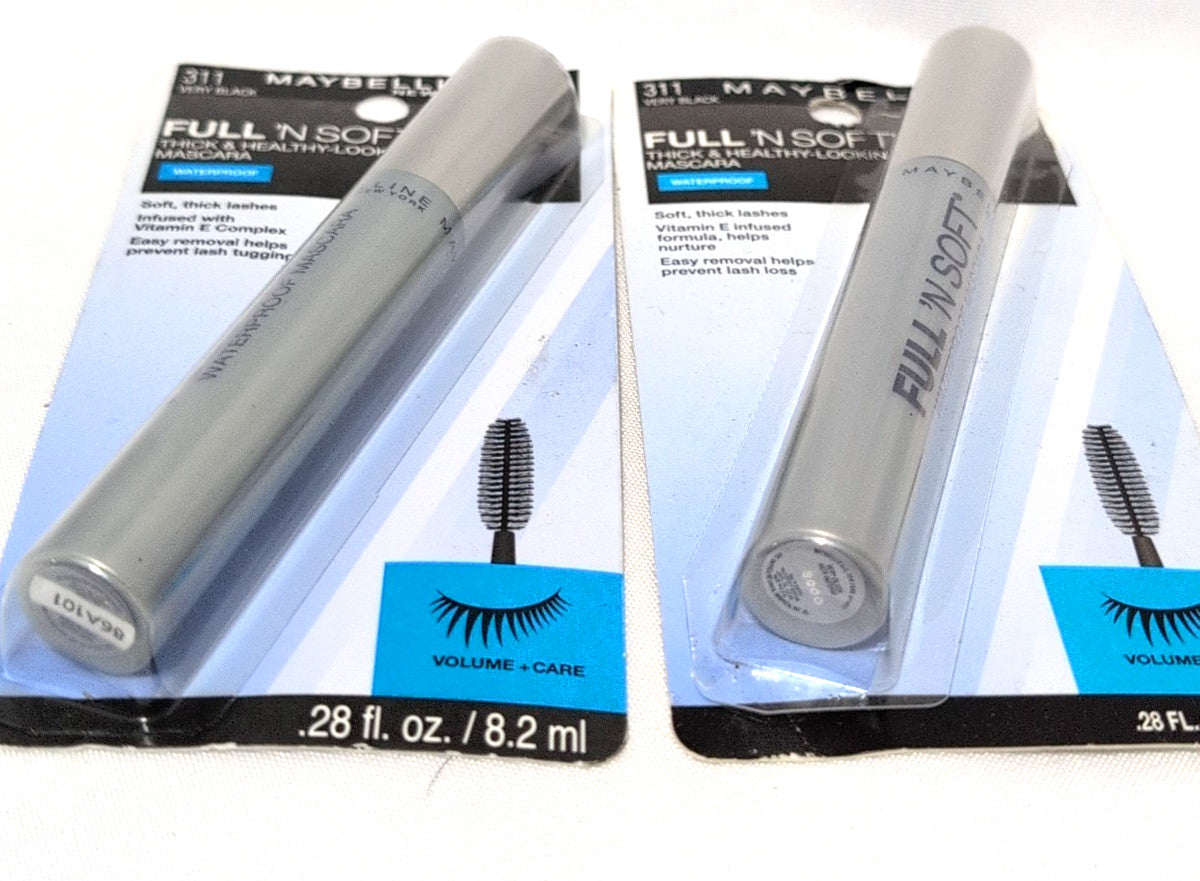 Maybelline Full 'N Soft Waterproof Mascara 311 Very Black, 2 Pack 0.28 oz