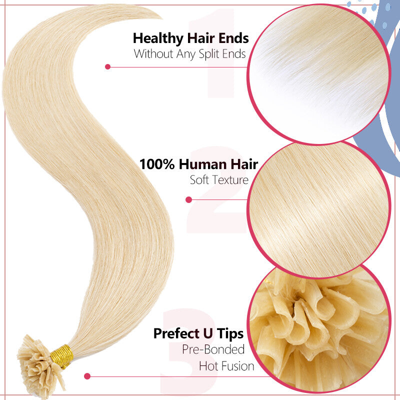 Pre-Bonded Nail U Tip Hair Extensions - Remy Human Hair Thick Set