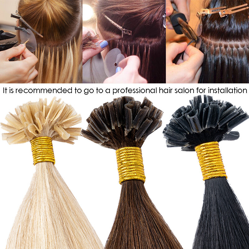 Flat U Tip Hair Extensions Full Head 150G Remy Human Hair - Multiple Colors & Lengths
