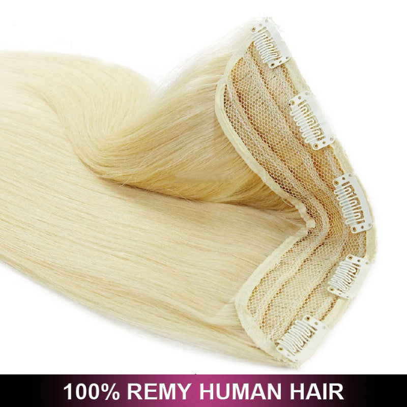 Remy Clip-In Hair Extensions Full Head One Piece 3/4 Length & Weight Options