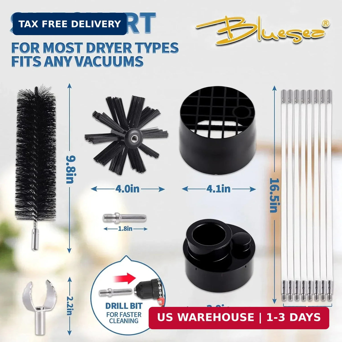7-Piece Dryer Vent Cleaning Kit with Flexible Brush & Accessories