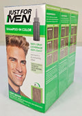 3 Pack Men’s Light Brown Hair Color Shampoo H-25 Gray Coverage