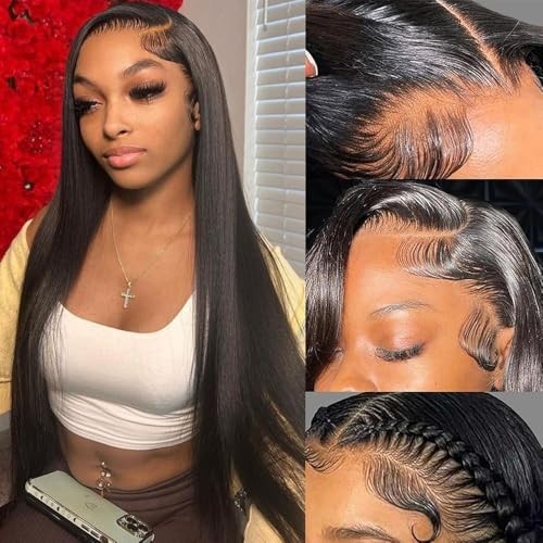 18-inch Brazilian Straight Human Hair Lace Frontal 13x4 HD Virgin Hair