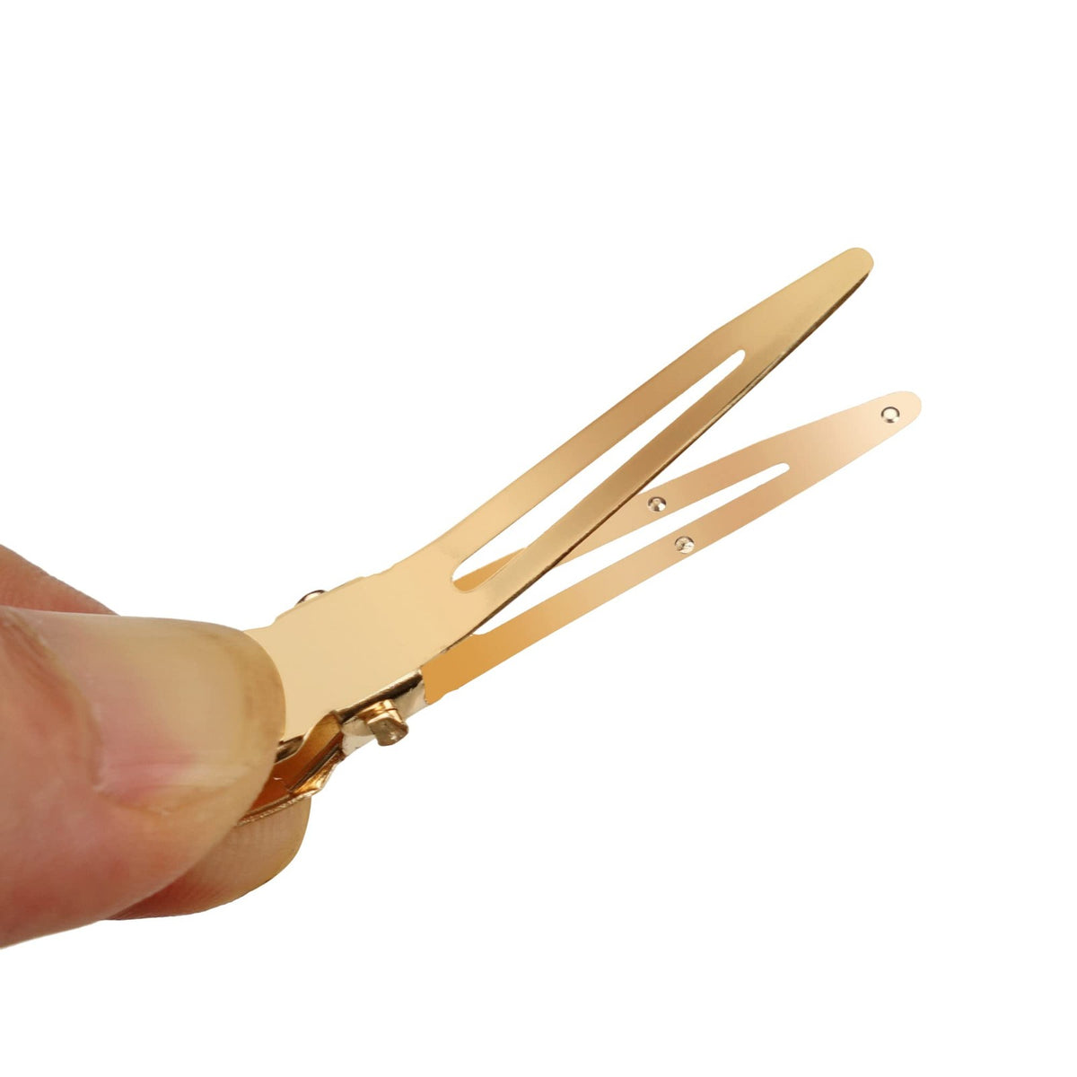120 Pack Gold Single Prong Hair Curl Clips 1.77 Inch for Styling & DIY