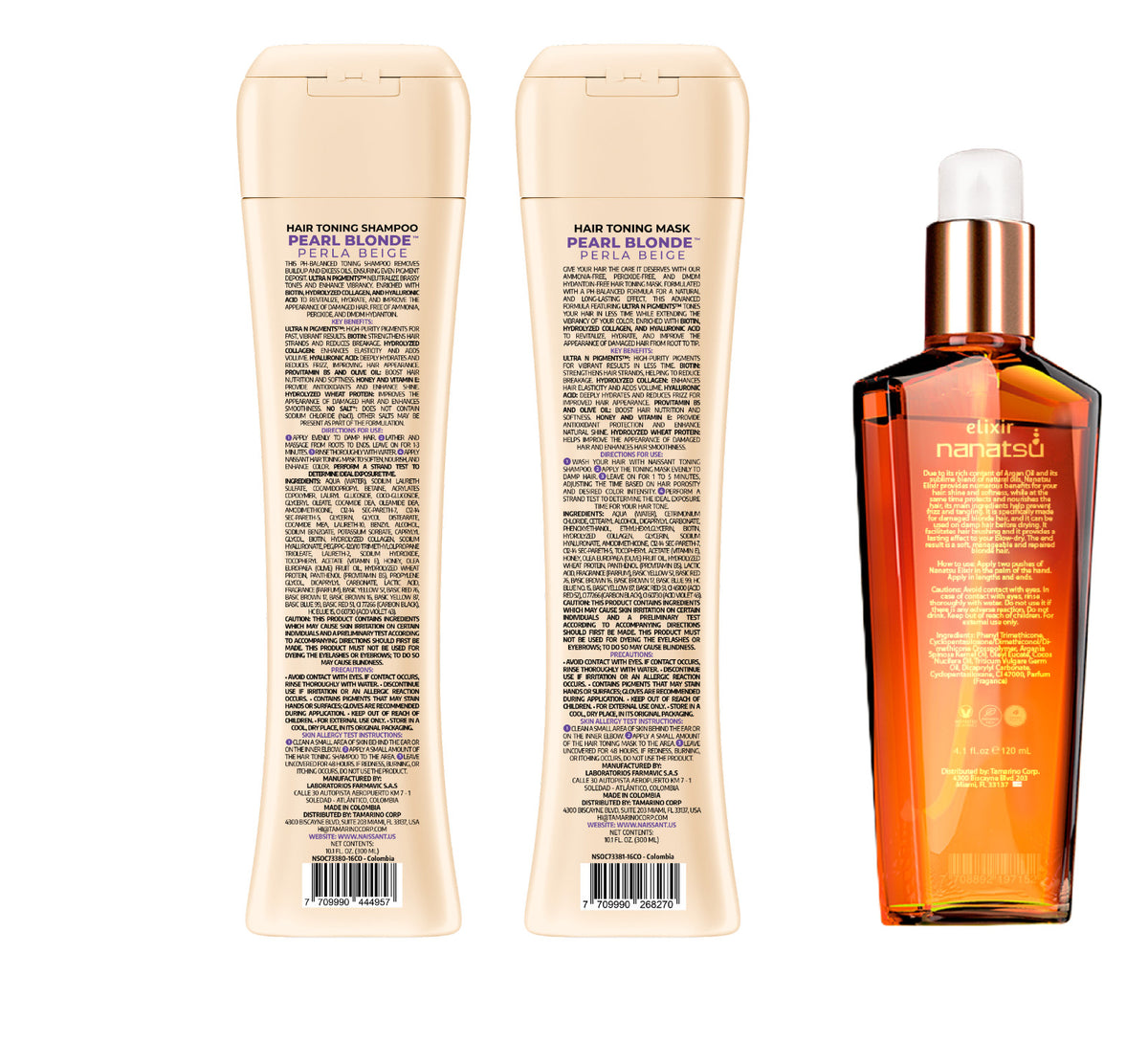 Pearl Blonde Hair Color Intensifier Shampoo & Mask Bundle for Highlights - Sulfate & Paraben Free