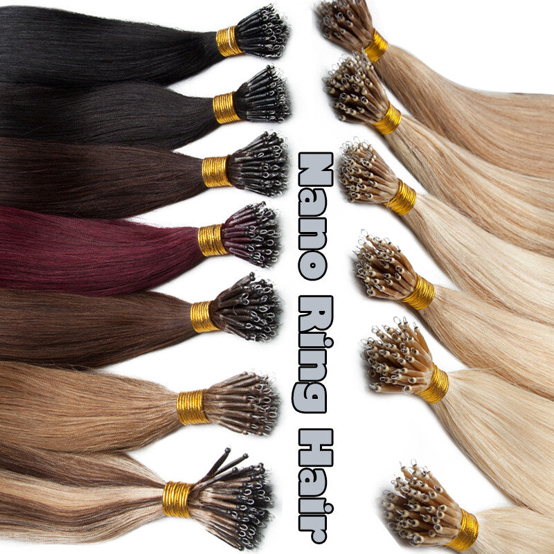 100G Nano Ring Hair Extensions - Real Human Hair, Ombre, Thick & Tangle-Free