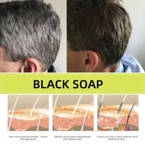 Gray Hair Darkening Shampoo Bar - Sulfate-Free Vegan Hair Care for Men & Women