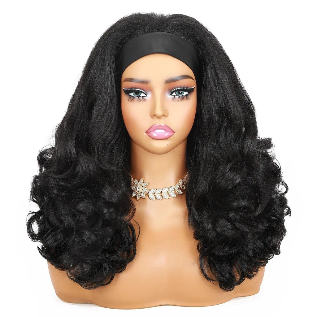 Glueless Yaki Curly Headband Wig for Black Women - Natural Look & Easy Wear