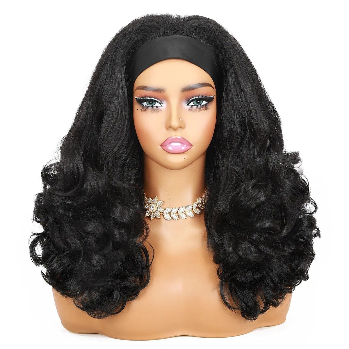 Glueless Yaki Curly Headband Wig for Black Women - Natural Look & Easy Wear
