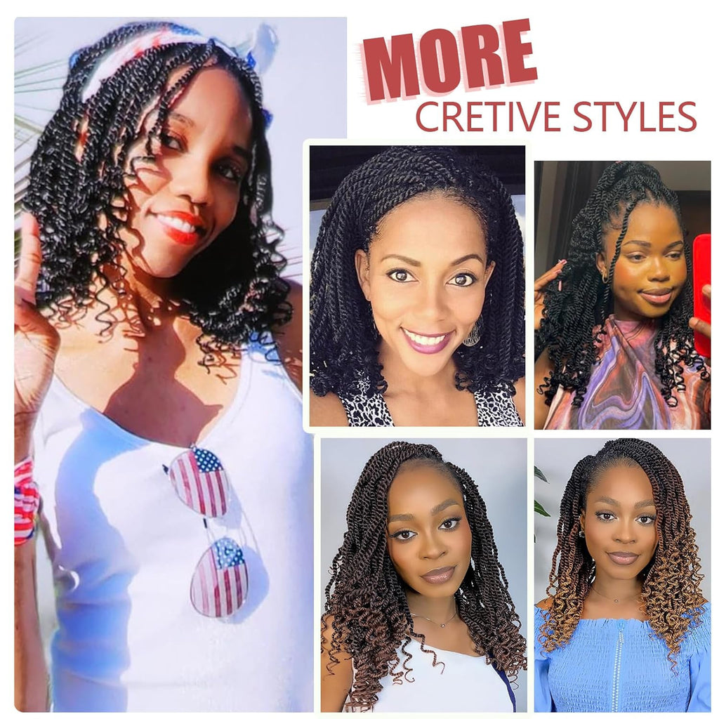 Pre Looped Senegalese Twist Crochet Hair 6 Inch for Black Women