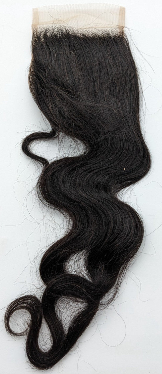 Virgin Human Hair Body Wave Bundles 18 Inch Lace Front Middle Part