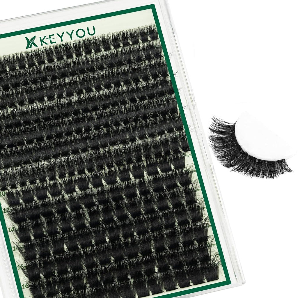 3D Fluffy Lash Clusters D Curl Volume Eyelashes - DIY Natural & Dramatic Look