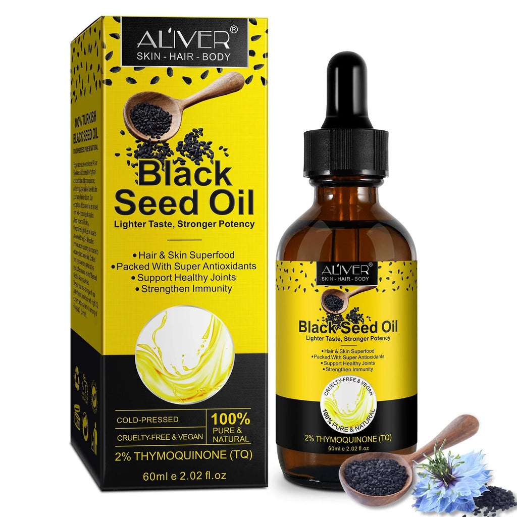 Black Seed Oil for Hair & Skin - Cold Pressed Organic 2 fl oz