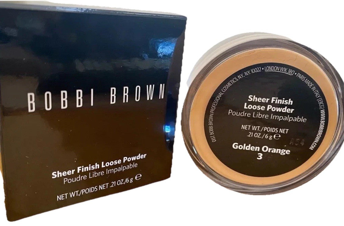 Loose Face Powder - Sheer Finish, Oil-Free, Golden Orange #3, 0.21oz