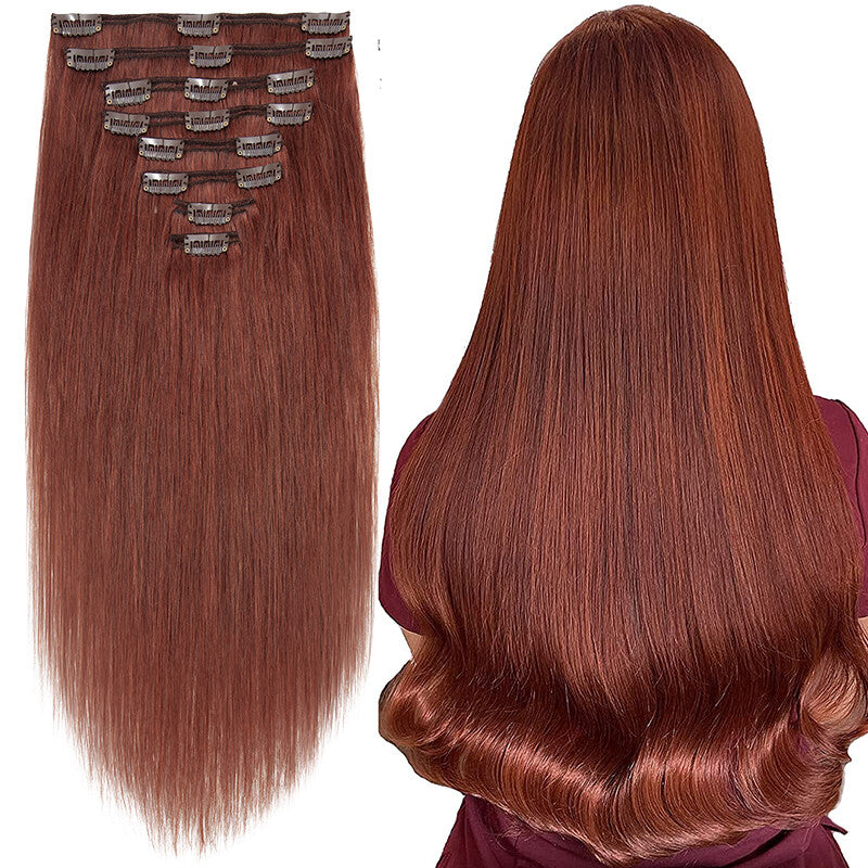 Double Weft Clip-In Hair Extensions - Remy Human Hair Ombre Full Head Set