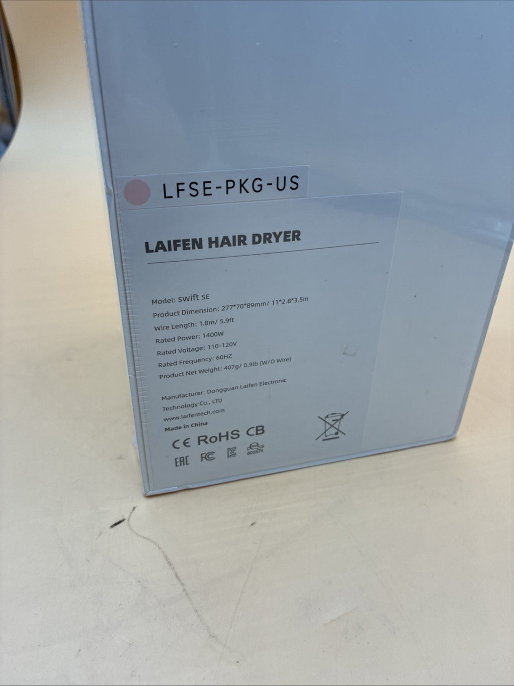 Laifen Swift SE Ionic Hair Dryer with Negative Ions - Fast Drying, Compact
