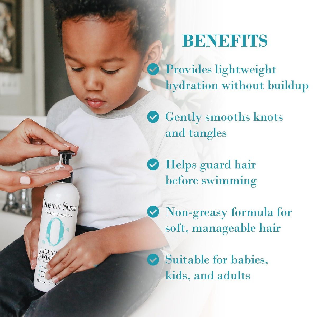 Leave-In Moisturizing Conditioner for Dry & Damaged Hair - Vegan & Sulfate-Free, 12 fl oz