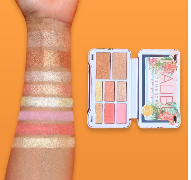 Makeup Face Palette with Mirror - Bronze & Highlight Shades
