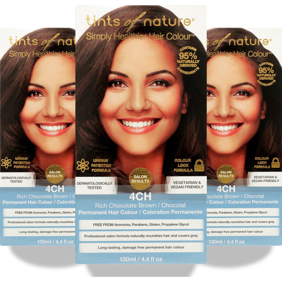 Rich Chocolate Brown Permanent Hair Color - 4.4 Oz | Pack of 3