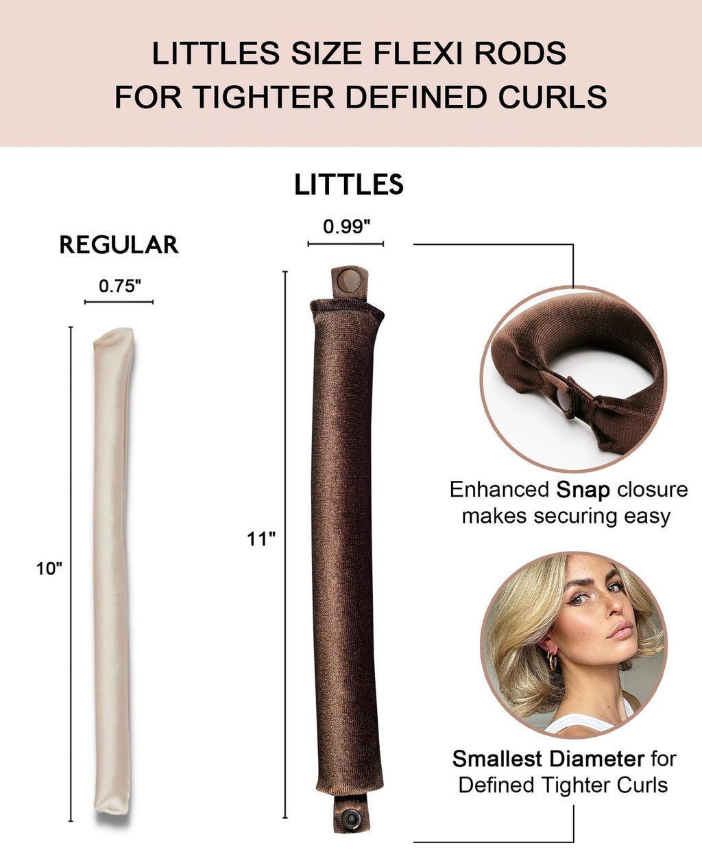 Heatless Curling Rod Set for Overnight Hair Styling - Velvet Bouncy Curls
