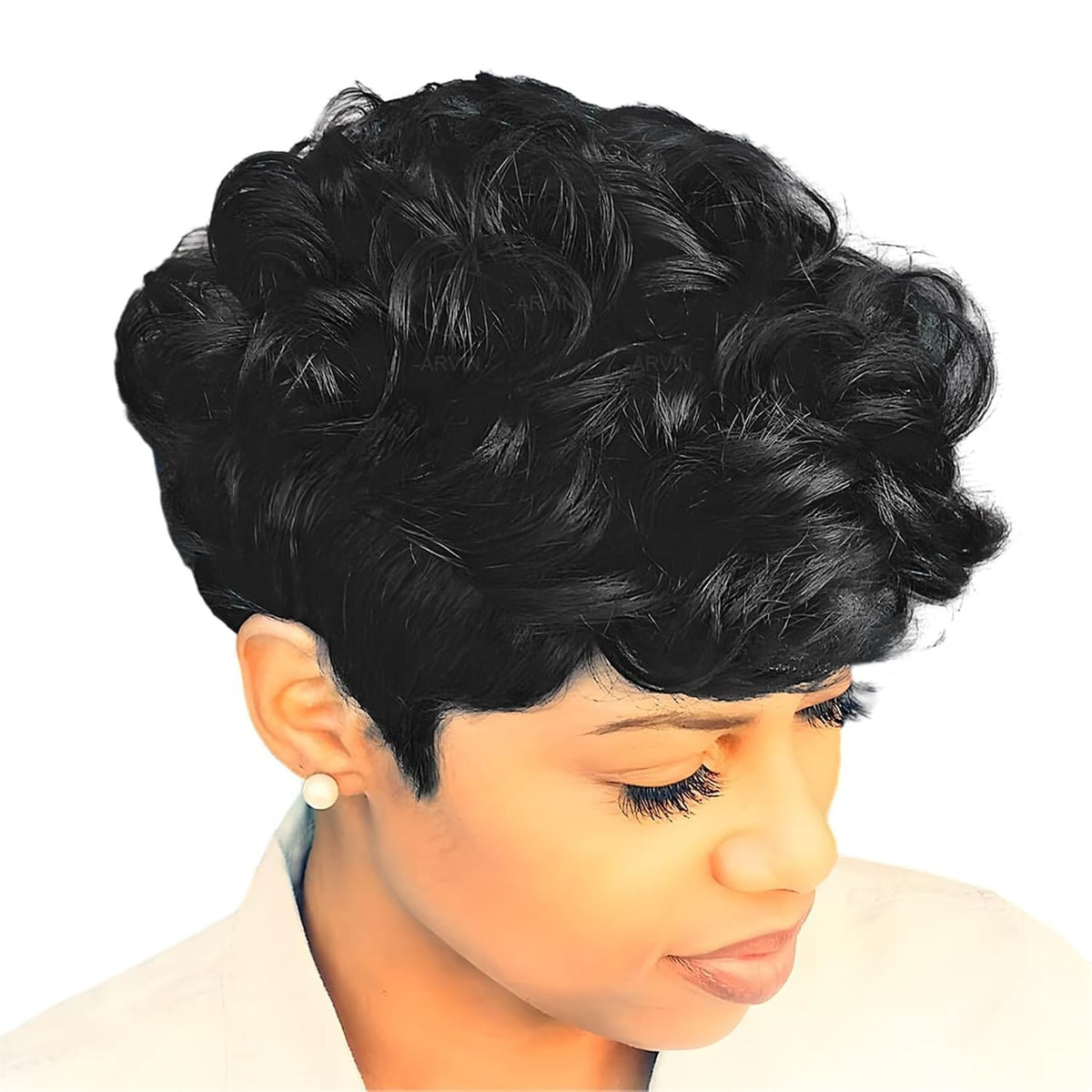 Elegant Curly Pixie Wig for Black Women with Vibrant Bangs & Heat-Resistant Fibers
