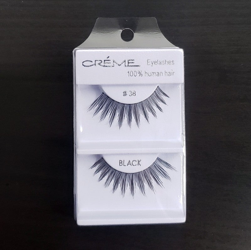 12 Pack Human Hair False Eyelashes Style 38 Natural Touch Lightweight