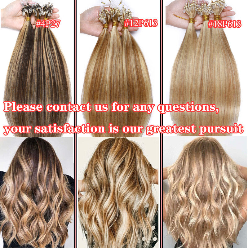 Human Hair Extensions Micro Loop Beads for Remy Russian Hair - Balayage Straight