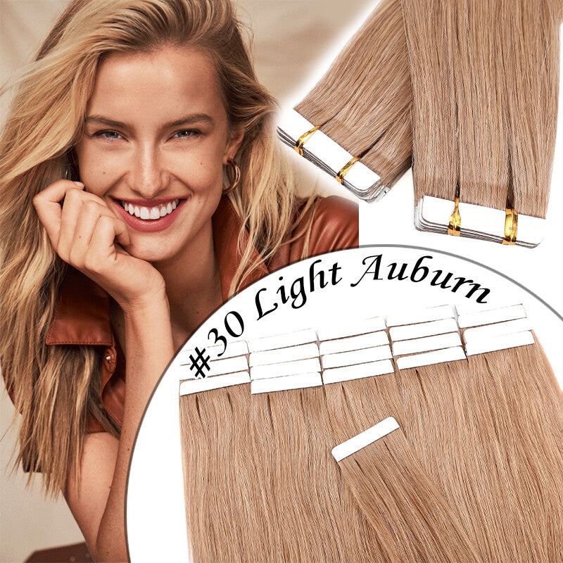 100G Tape-In Remy Hair Extensions Full Head - Russian Human Hair Thick Skin Weft