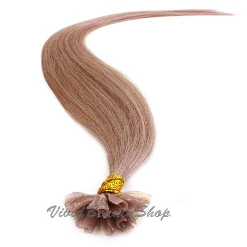 Remy Human Hair Extensions 50 Strands Blonde Lilac U Bond Glue-in 22"