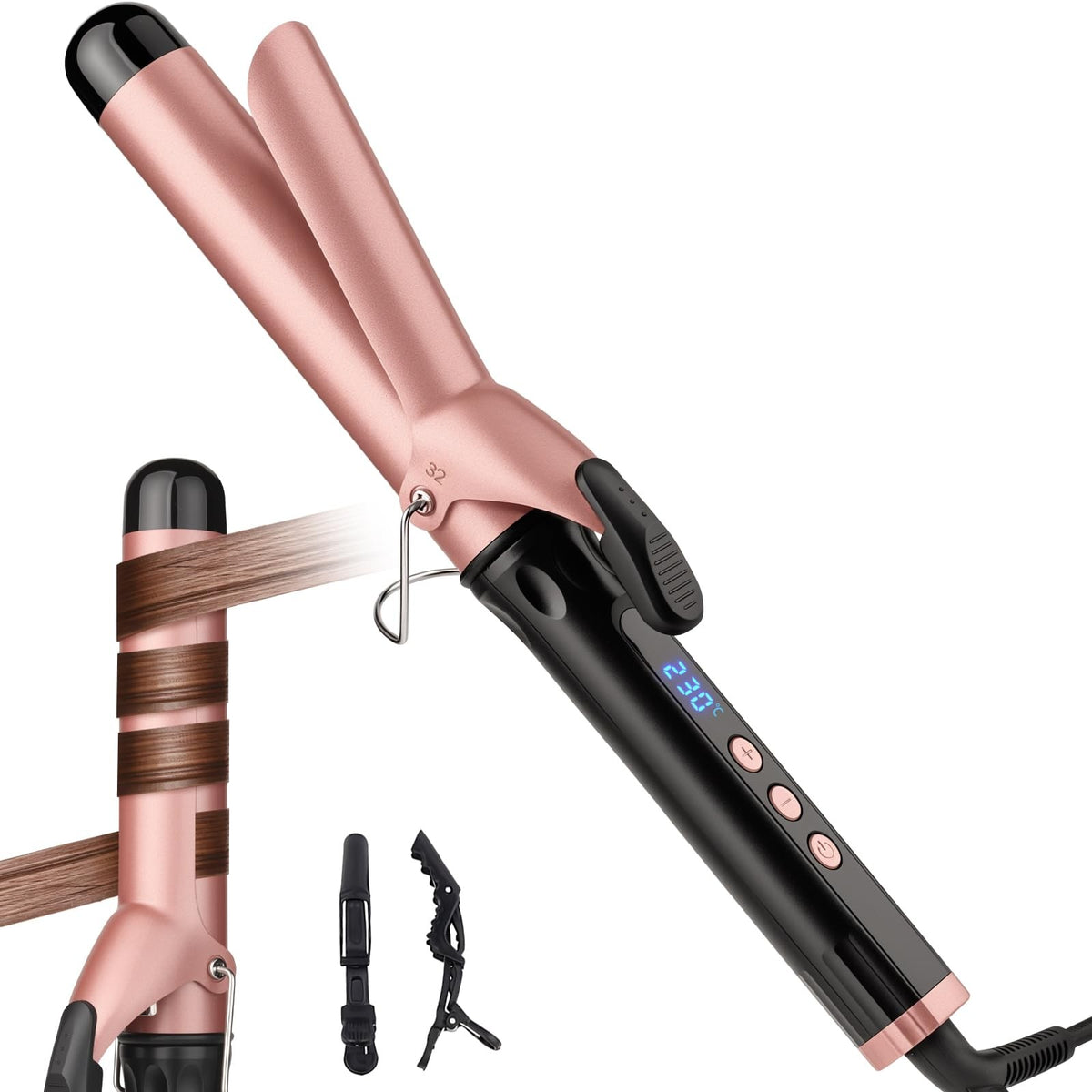 1.25 Inch Ceramic Curling Wand for Loose Curls - Heat Styling Tool