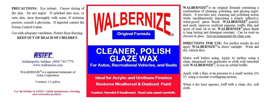 Walbernize Metal & Surface Cleaner Polish Wax 64oz for RV Boat Aircraft