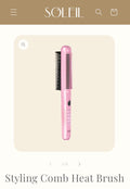Baby Pink Heat Styling Comb Brush Dual Voltage Hair Styling Tool