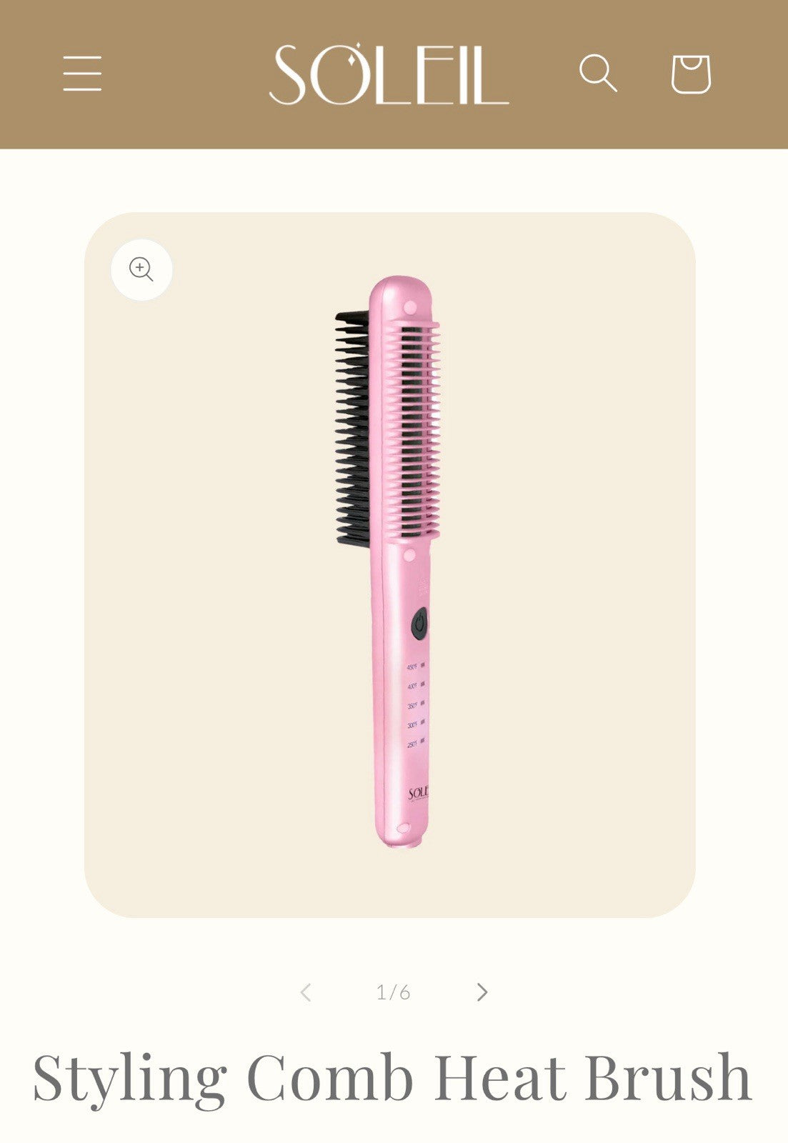 Baby Pink Heat Styling Comb Brush Dual Voltage Hair Styling Tool