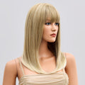 Ash Blond Short Straight Costume Wig with Fringe for Halloween