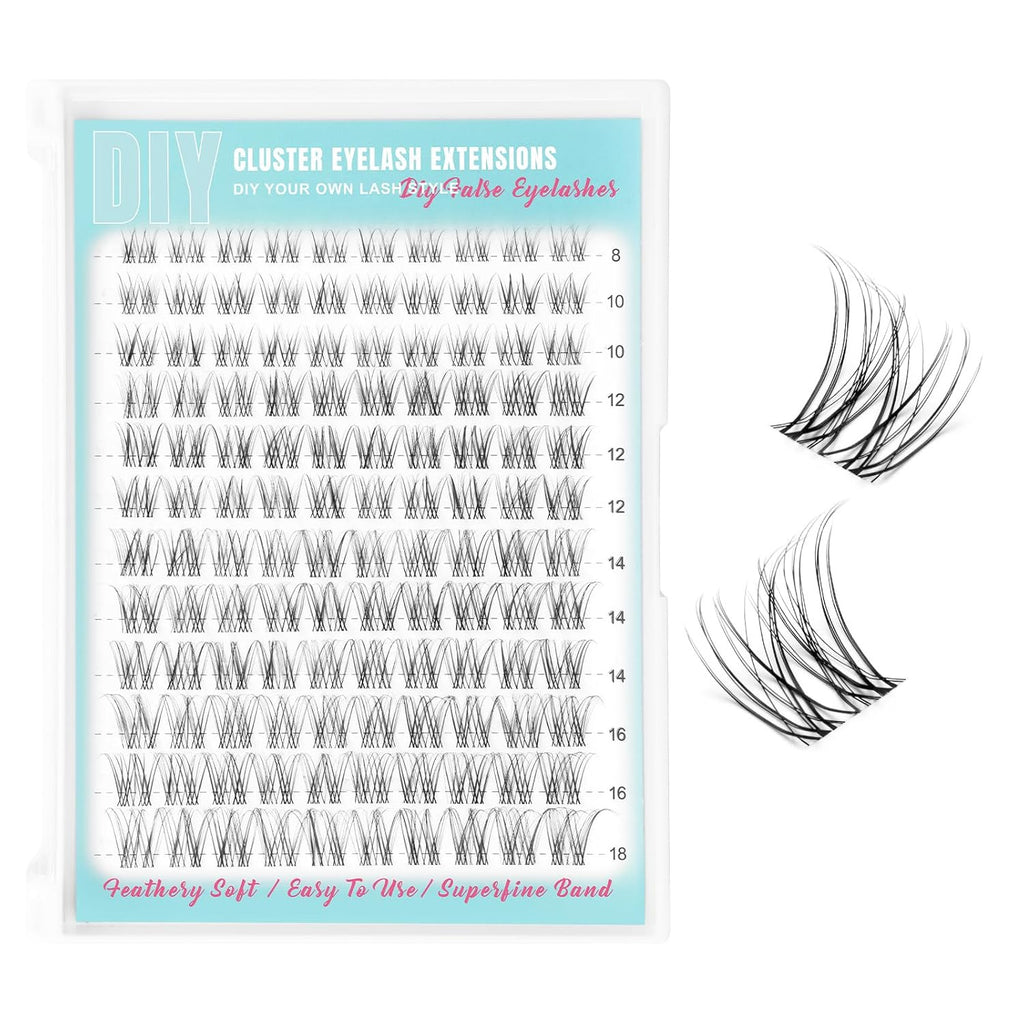 Natural Wispy Lash Clusters for DIY Eyelash Extensions 8-18mm