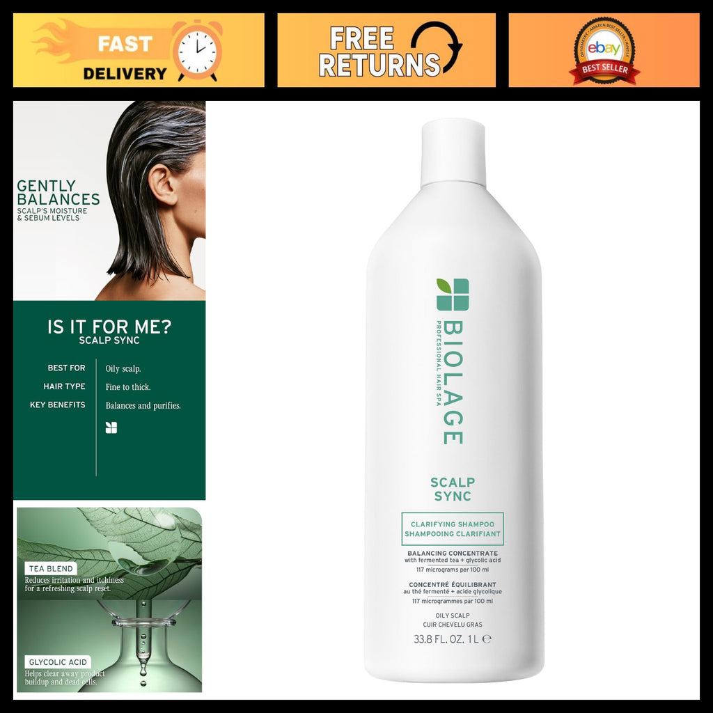 Clarifying Shampoo for Oily Scalp - Deep Clean & Buildup Remover, Color Safe