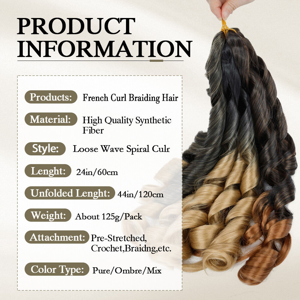 Loose Wave Braiding Hair Extensions Afro French Curls for Crochet & DIY Styles