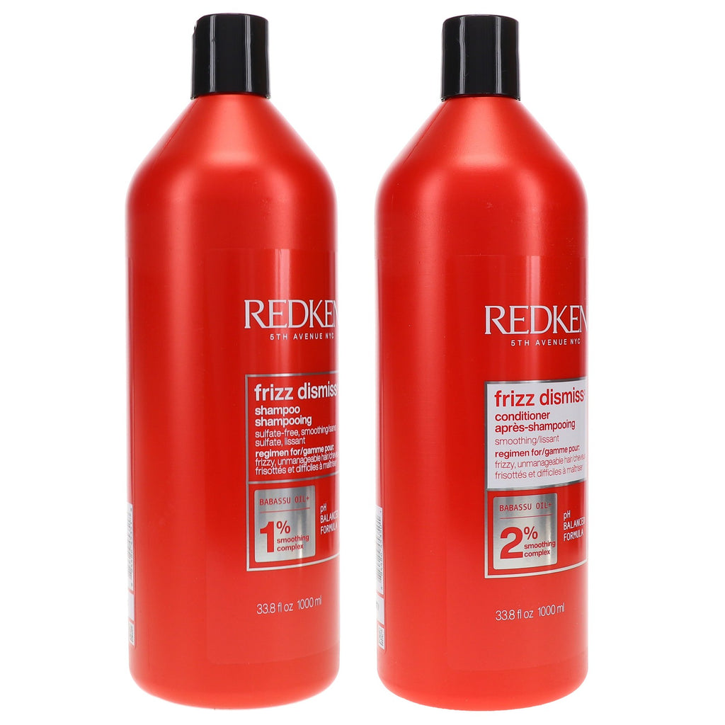 Redken Frizz Dismiss Shampoo & Conditioner Set 33.8 oz Each - Anti-Frizz Hair Care