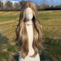 30 Inch Blonde Brown Lace Front Wig with Heat-Resistant Synthetic Hair