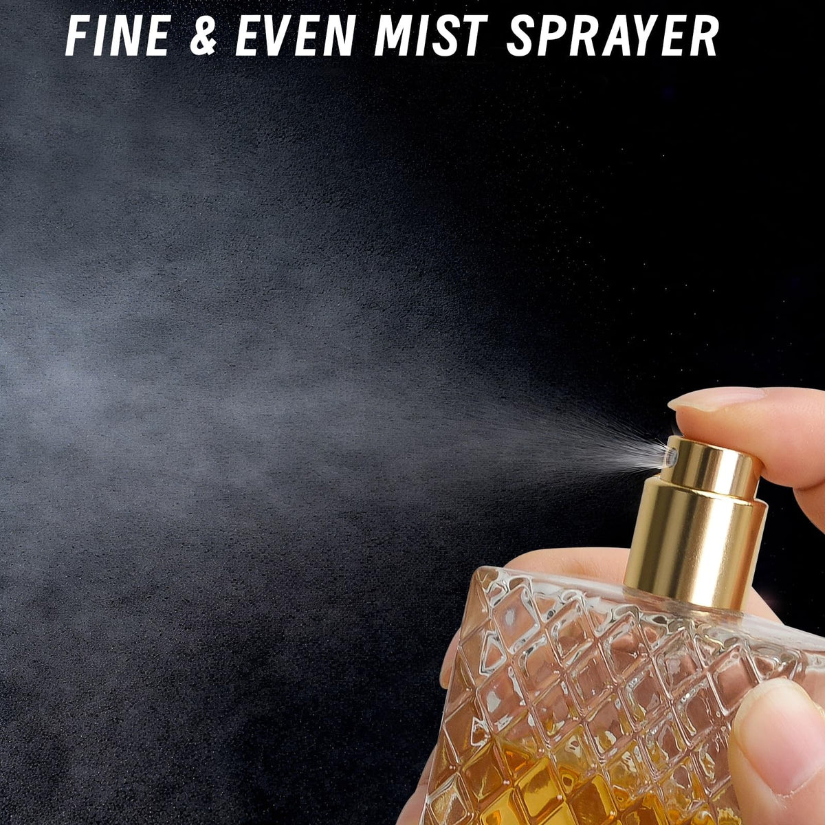Refillable 50ml Glass Perfume Spray Bottle with Fine Mist Atomizer and Travel Accessories