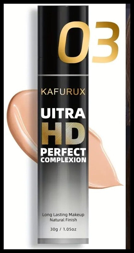 Professional Full Coverage Liquid Foundation with Brush - Waterproof & Long Lasting