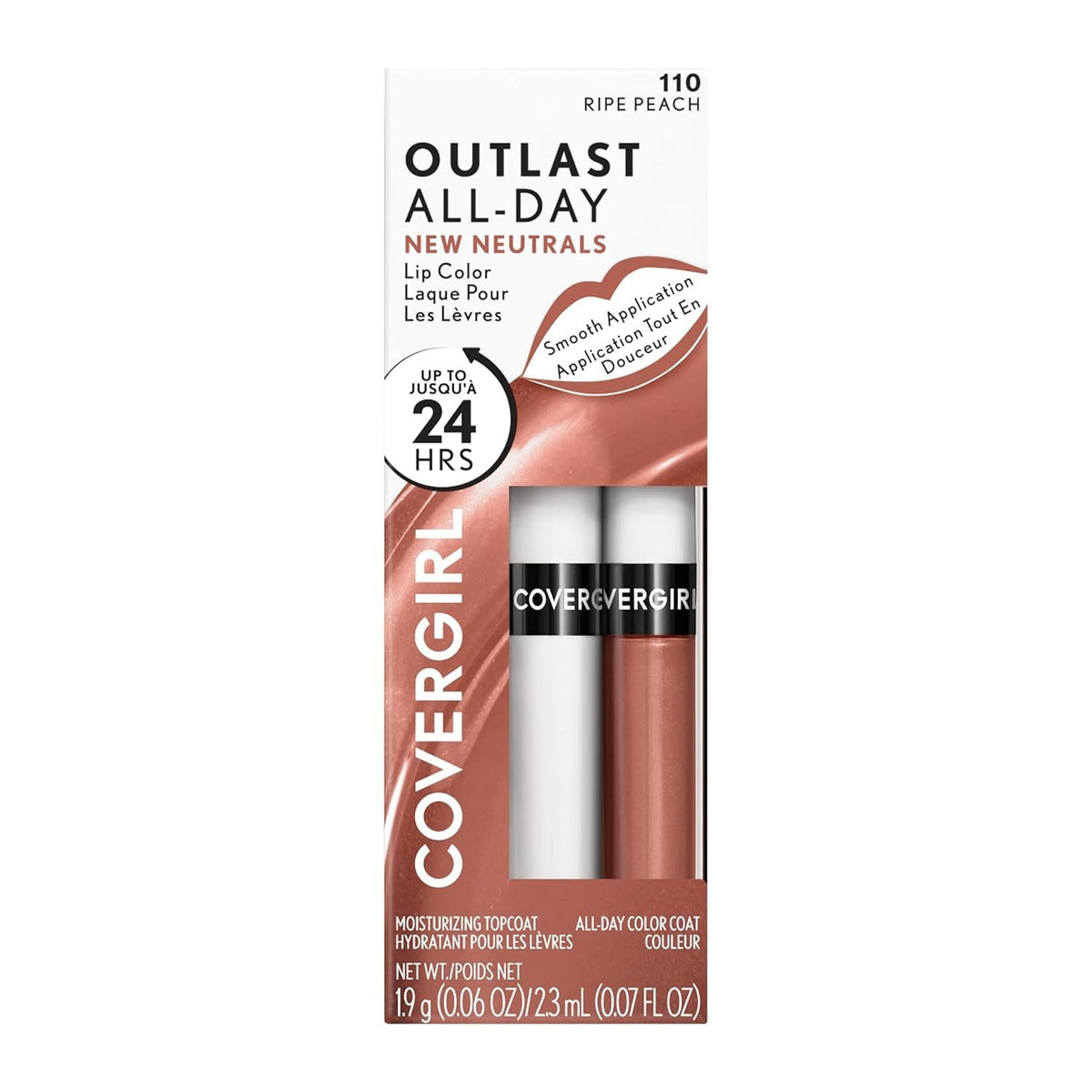 Long-Lasting Lip Color with Moisturizing Topcoat, Neutral Shades
