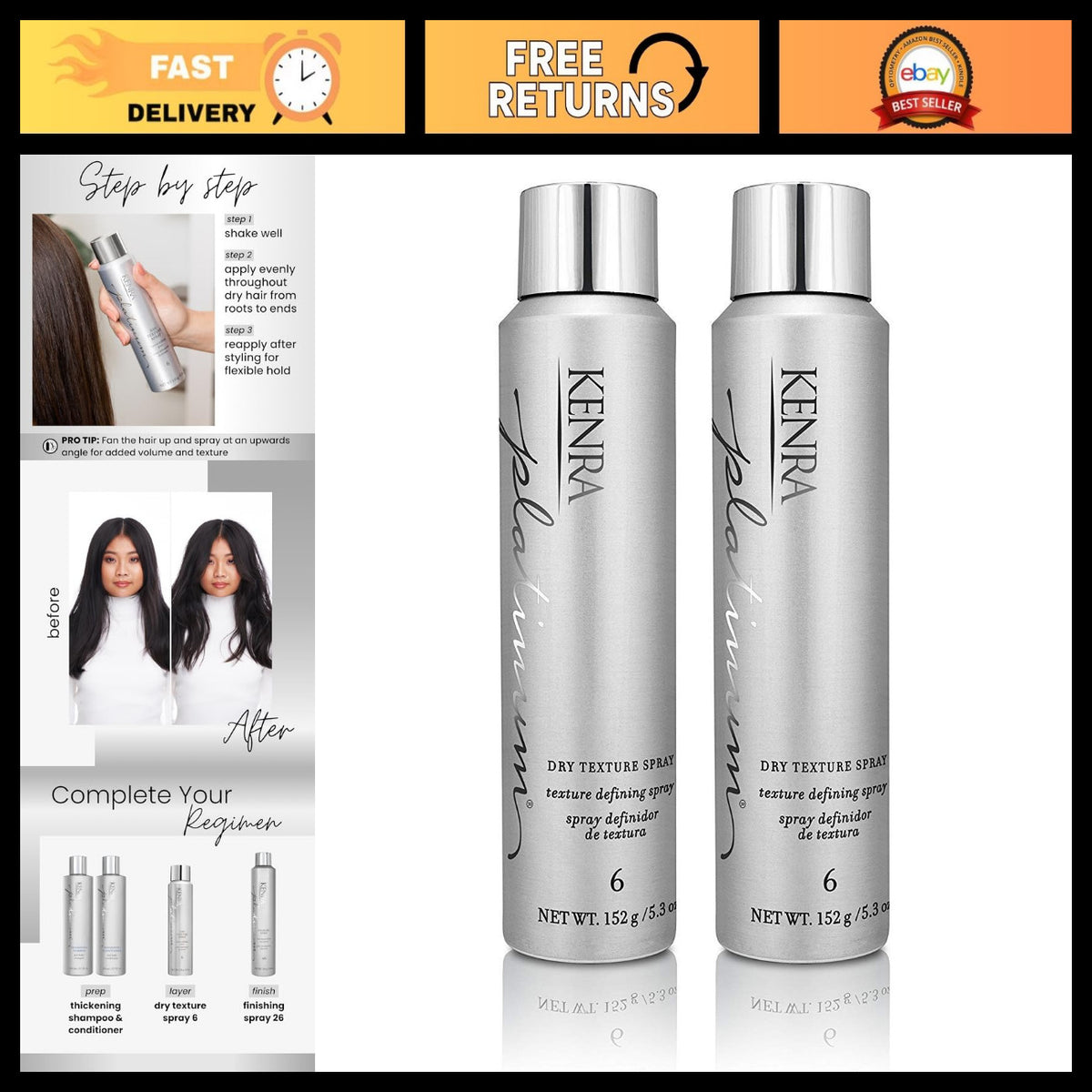 Dry Texture Spray for Volume & Fullness - Oil Absorbing Hair Styler