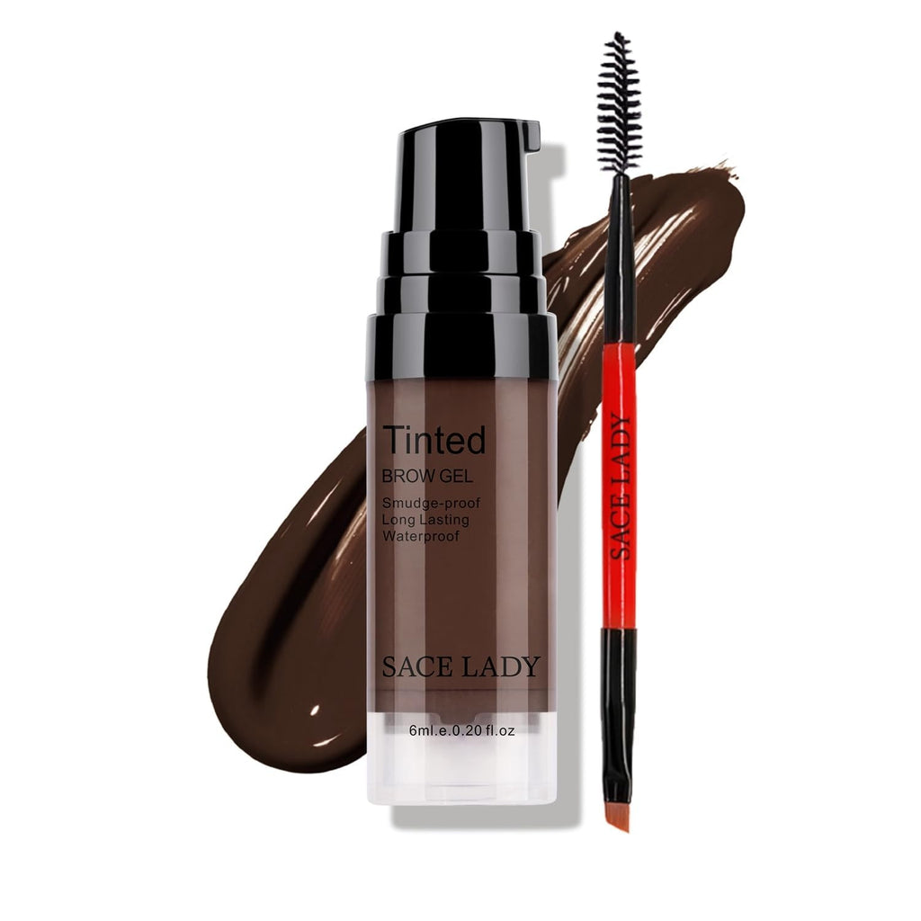 Waterproof 3D Eyebrow Gel - Long Lasting, Smudge-Proof, Dark Brown, 0.2 Fl Oz