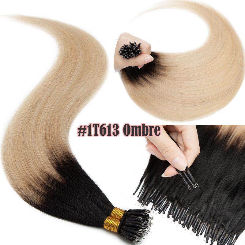 150g Thick Nano Ring Human Hair Extensions with Micro Beads for Ombre Styles